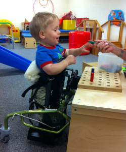 Using the mobile stander without the "big wheels".